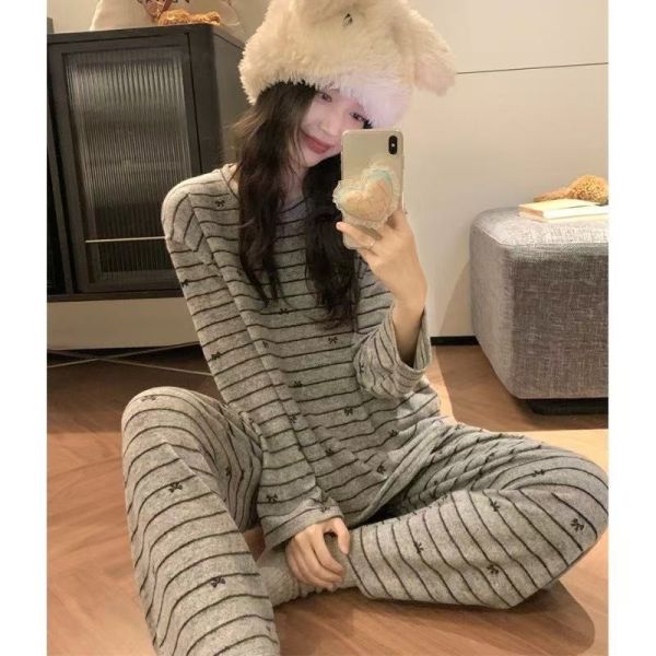 秋冬條紋居家套裝 秋冬條紋居家套裝