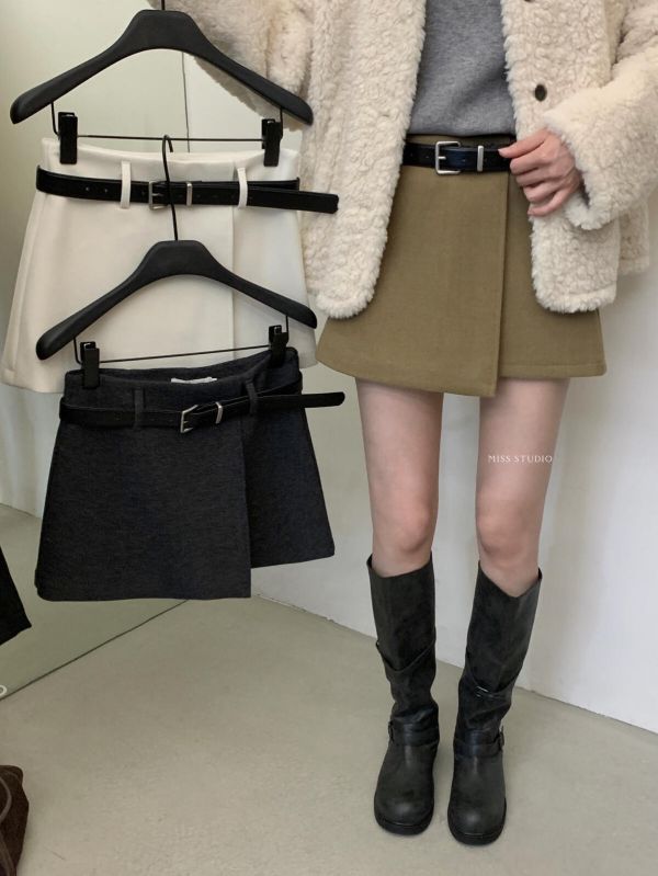 毛呢厚實直筒半身裙-3色 毛呢厚實直筒半身裙-3色
