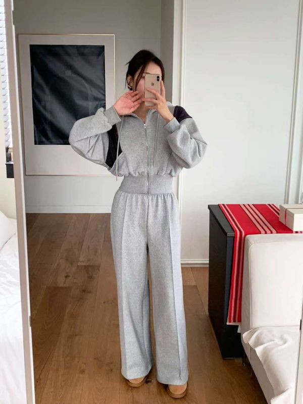 Korea 燈芯絨拼接外套+棉褲eet-2色 Korea 燈芯絨拼接外套+棉褲eet-2色