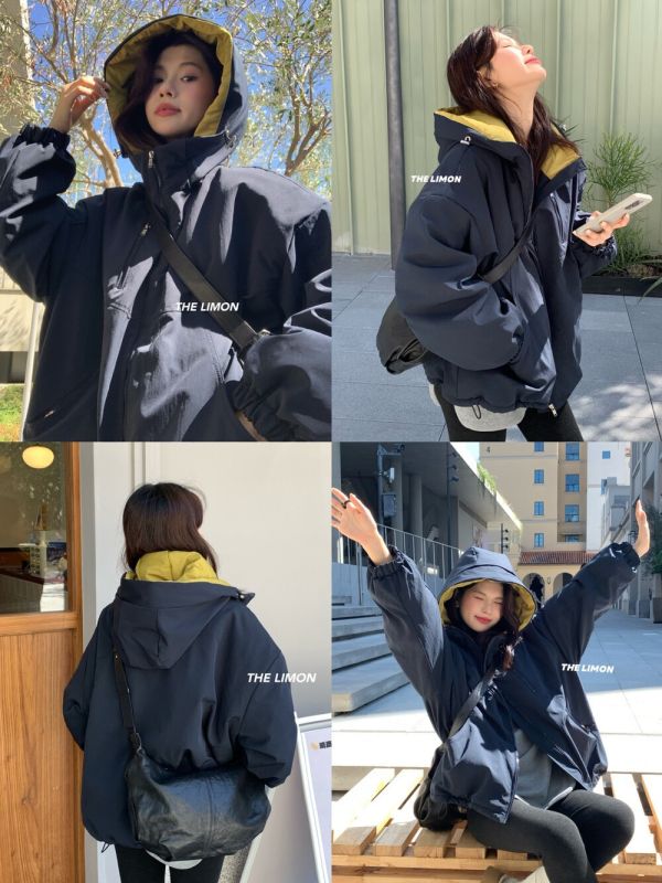 甜酷衝鋒衣 加絨加厚保暖外套-4色 甜酷衝鋒衣 加絨加厚保暖外套-4色