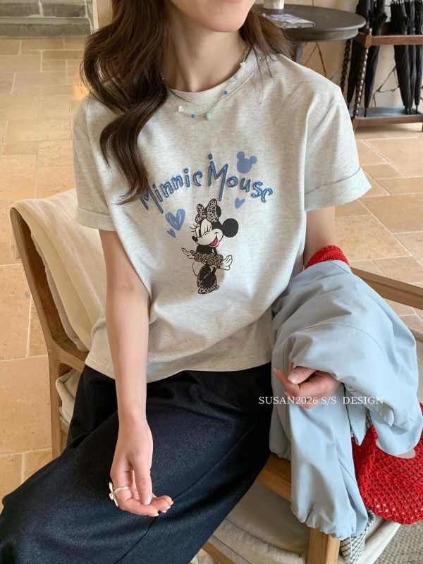 百搭可愛卡通質感印花T恤-2色 百搭可愛卡通質感印花T恤-2色