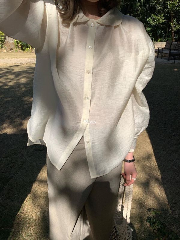 簡約氣質提花寬鬆質感襯衫-3色 簡約氣質提花寬鬆質感襯衫-3色