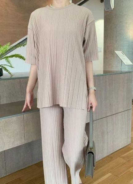 Korea 舒適褶皺寬鬆上衣+褲子set-3色 Korea 舒適褶皺寬鬆上衣+褲子set-3色