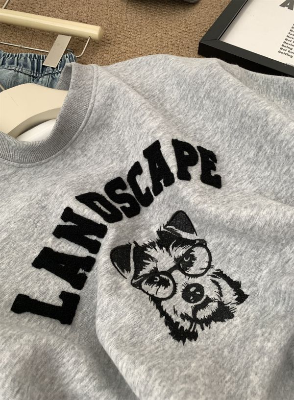 重工立體刺繡小狗韓系休閒T 重工立體刺繡小狗韓系休閒T