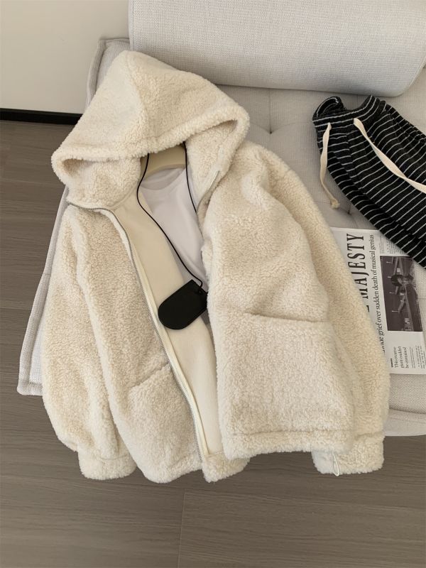 厚實雙面羊羔毛鬆弛感拉鏈毛衣外套-2色 厚實雙面羊羔毛鬆弛感拉鏈毛衣外套-2色