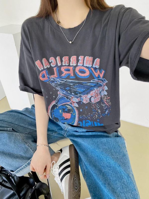 Korea 太空印圖寬版tee-3色 Korea 太空印圖寬版tee-3色