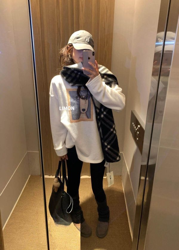 大版加厚小狗美式長版上衣 大版加厚小狗美式長版上衣