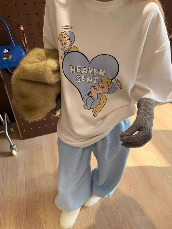 愛心天使撞色寬鬆tee-2色 愛心天使撞色寬鬆tee-2色