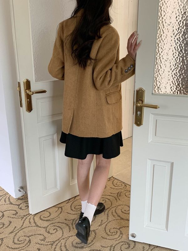 穿上氣質上升 質感羊毛雙面呢西裝外套-4色 穿上氣質上升 質感羊毛雙面呢西裝外套-4色