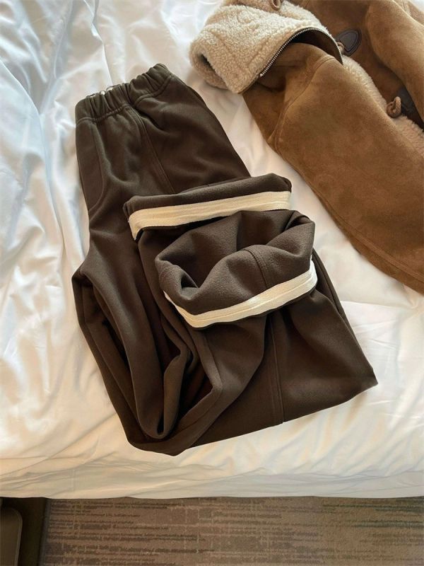 鬆弛慵懶風 垂感闊腿高腰遮胯顯瘦直筒褲-2色 鬆弛慵懶風 垂感闊腿高腰遮胯顯瘦直筒褲-2色