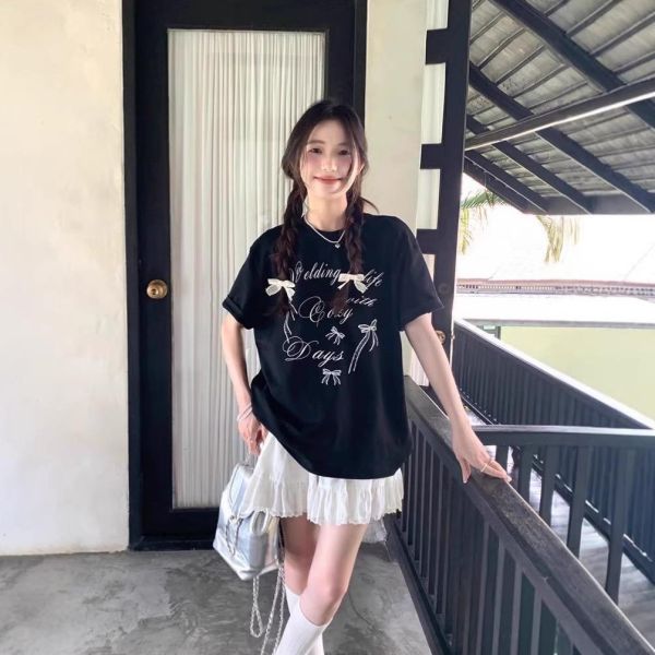 韓系小眾蝴蝶結寬鬆百搭T 韓系小眾蝴蝶結寬鬆百搭T
