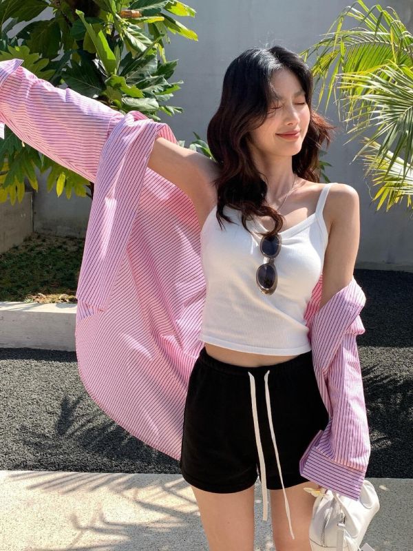 韓系簡約條紋減齡寬鬆防曬襯衫-2色 韓系簡約條紋減齡寬鬆防曬襯衫-2色