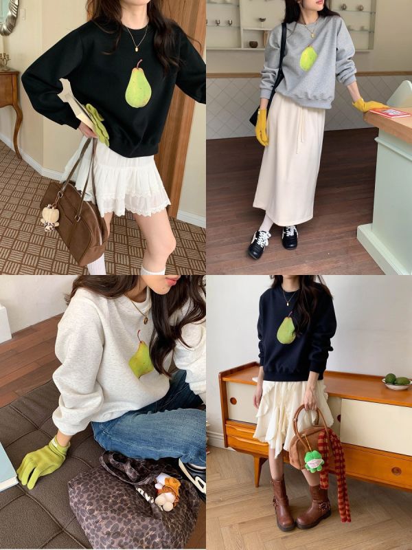 水果印花圓領好穿棉衣-5色 水果印花圓領好穿棉衣-5色