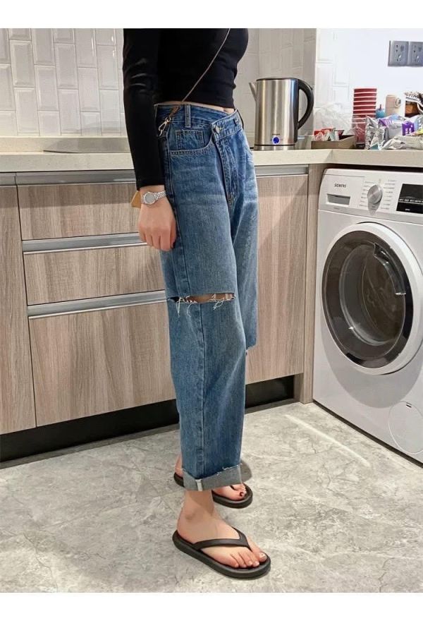 造型雙扣割破男友褲 造型雙扣割破男友褲