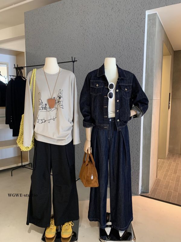 美式復古質感廓形顯瘦夾克外套 美式復古質感廓形顯瘦夾克外套