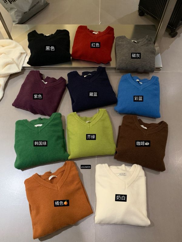 V領北極絨復古寬鬆百搭毛衣-11色 V領北極絨復古寬鬆百搭毛衣-11色