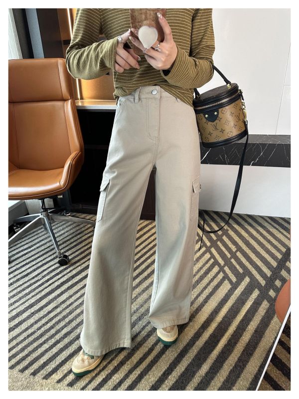 工裝大口袋設計感牛仔直筒神褲-2色 工裝大口袋設計感牛仔直筒神褲-2色