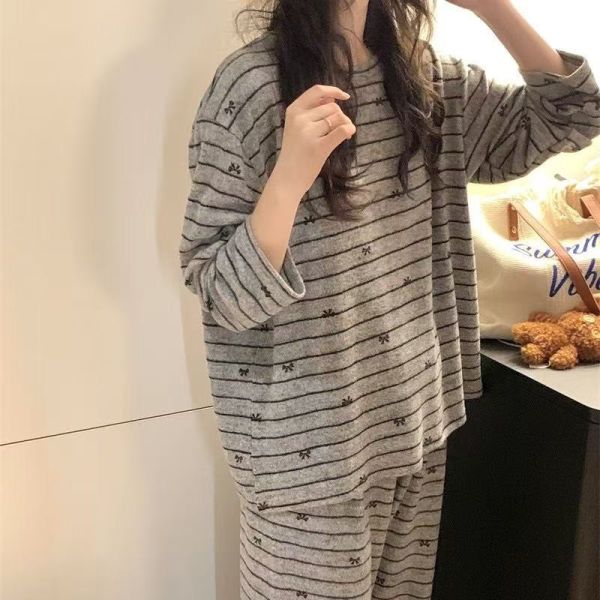 秋冬條紋居家套裝 秋冬條紋居家套裝