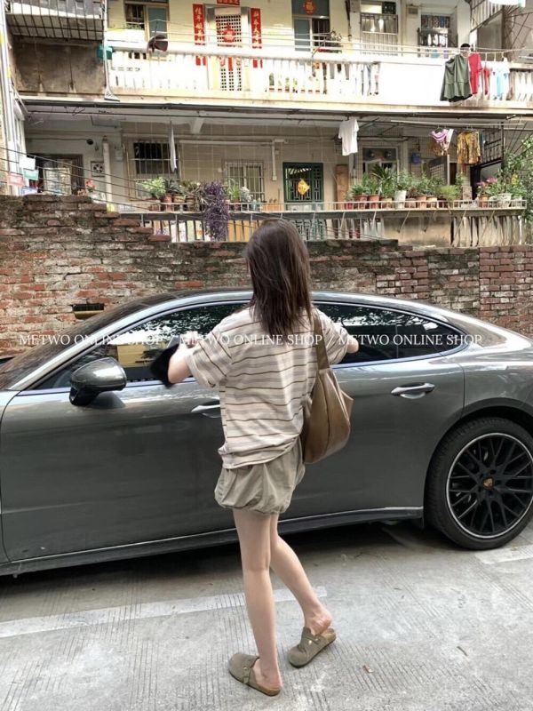 休閒復古條紋寬鬆舒適T 休閒復古條紋寬鬆舒適T