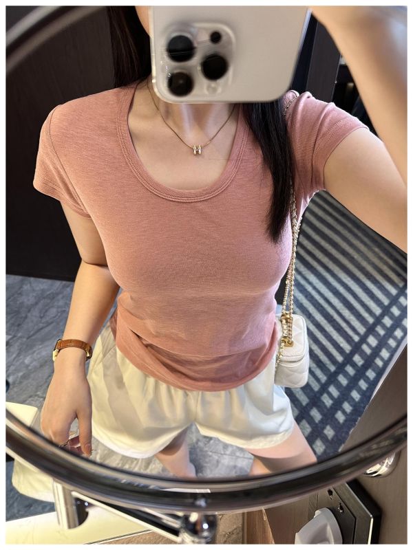 巨顯白 多色涼感莫代爾棉U領T-4色 巨顯白 多色涼感莫代爾棉U領T-5色