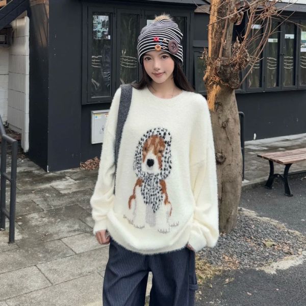 水貂毛軟柔柔小狗針織毛衣 水貂毛軟柔柔小狗針織毛衣