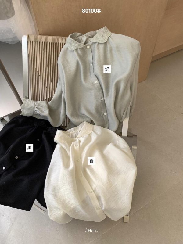 簡約氣質提花寬鬆質感襯衫-3色 簡約氣質提花寬鬆質感襯衫-3色