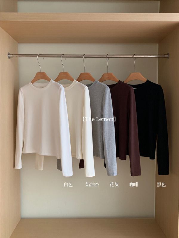 單穿疊穿基礎單品 純色磨毛百搭打底衫-5色 單穿疊穿基礎單品 純色磨毛百搭打底衫-5色