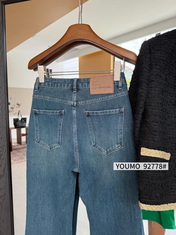 小個子九分微喇叭毛邊設計牛仔褲 小個子九分微喇叭毛邊設計牛仔褲