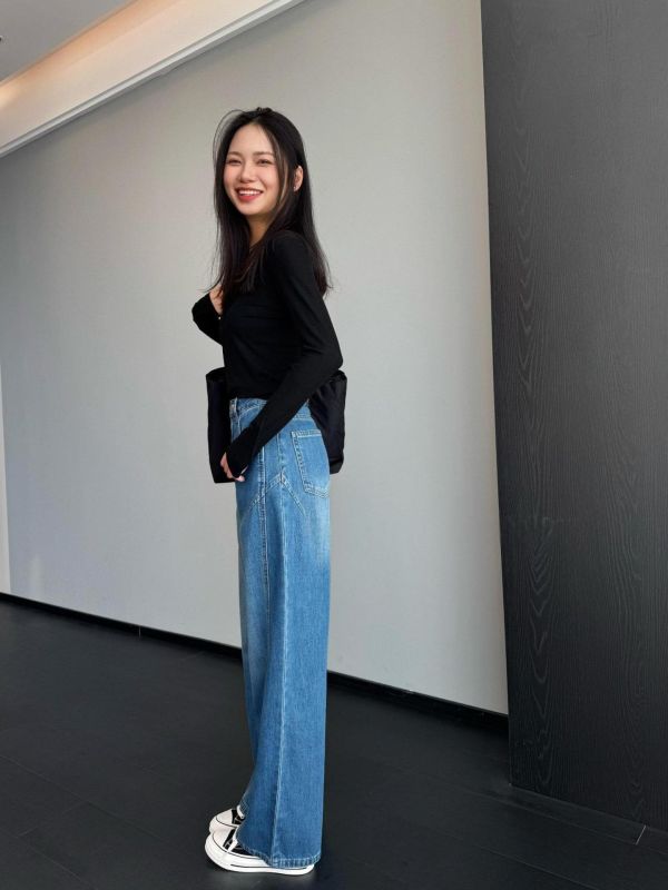 夏季薄款立體剪裁萊賽爾+棉氣質顯瘦高腰牛仔褲-2色 夏季薄款立體剪裁萊賽爾+棉氣質顯瘦高腰牛仔褲-2色