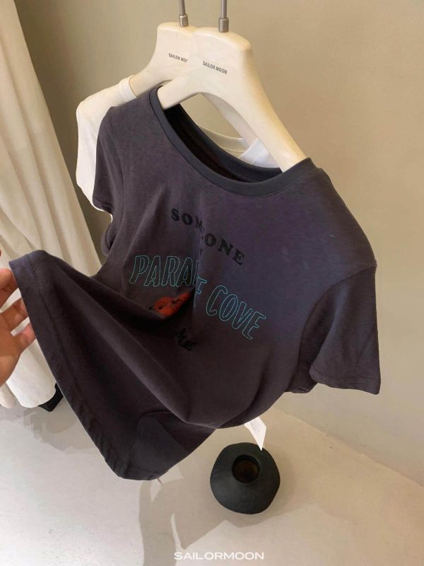 愛心字母印花顯瘦圓領T恤-3色 愛心字母印花顯瘦圓領T恤-3色