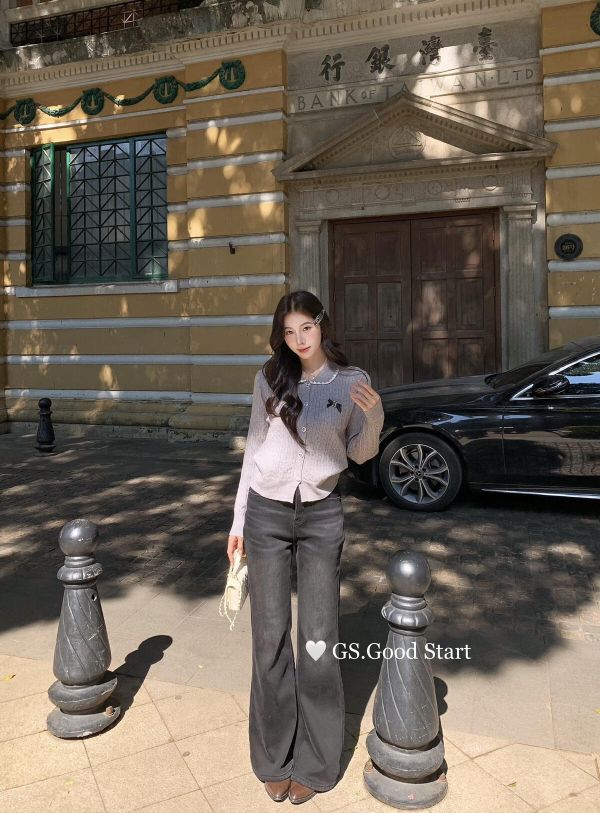 法式復古氣質麻花針織衫（配別針）-3色 法式復古氣質麻花針織衫（配別針）-3色