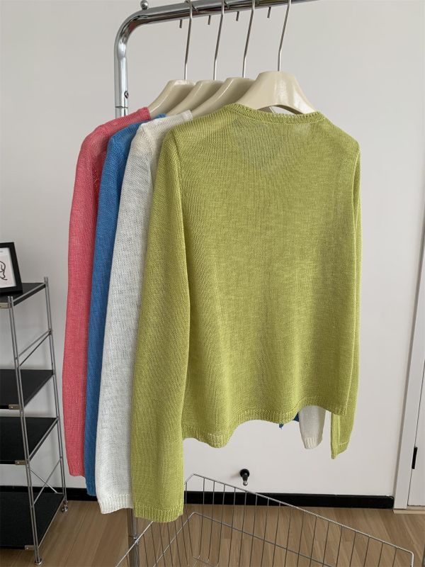 顯白色系克萊因藍冰絲薄款鬆弛感防曬空調罩衫-4色 顯白色系克萊因藍冰絲薄款鬆弛感防曬空調罩衫-4色