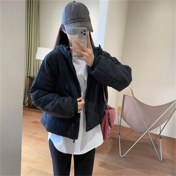 保暖連帽輕盈鋪棉寬鬆休閒外套-2色 保暖連帽輕盈鋪棉寬鬆休閒外套-2色