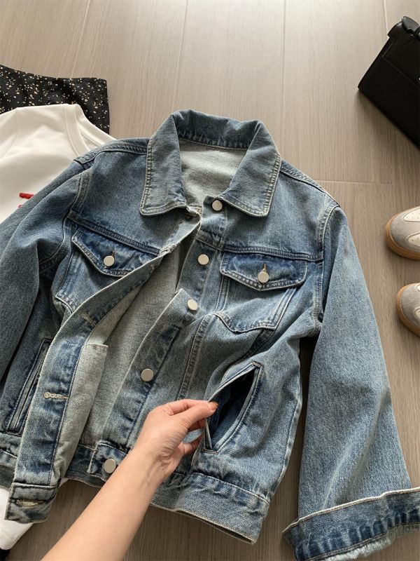 重工復古水洗翻領牛仔外套 重工復古水洗翻領牛仔外套
