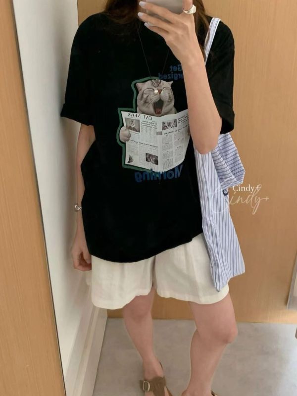 超Q 趣味喵星人讀報T-4色 超Q 趣味喵星人讀報T-4色