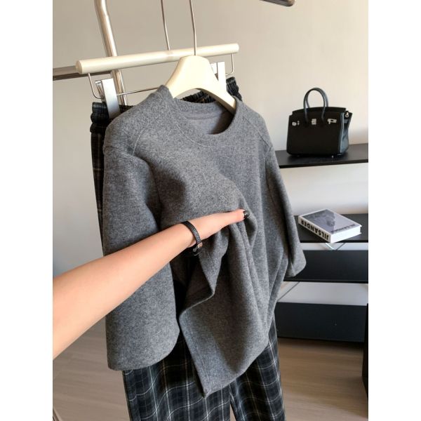 鬆弛慵懶感寬鬆五分袖顯瘦大版T 鬆弛慵懶感寬鬆五分袖顯瘦大版T