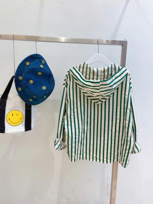 Korea 條紋笑臉貼布連帽襯衫 Korea 條紋笑臉貼布連帽襯衫