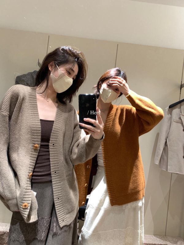 簡約風寬鬆顯瘦保暖開衫-3色 簡約風寬鬆顯瘦保暖開衫-3色