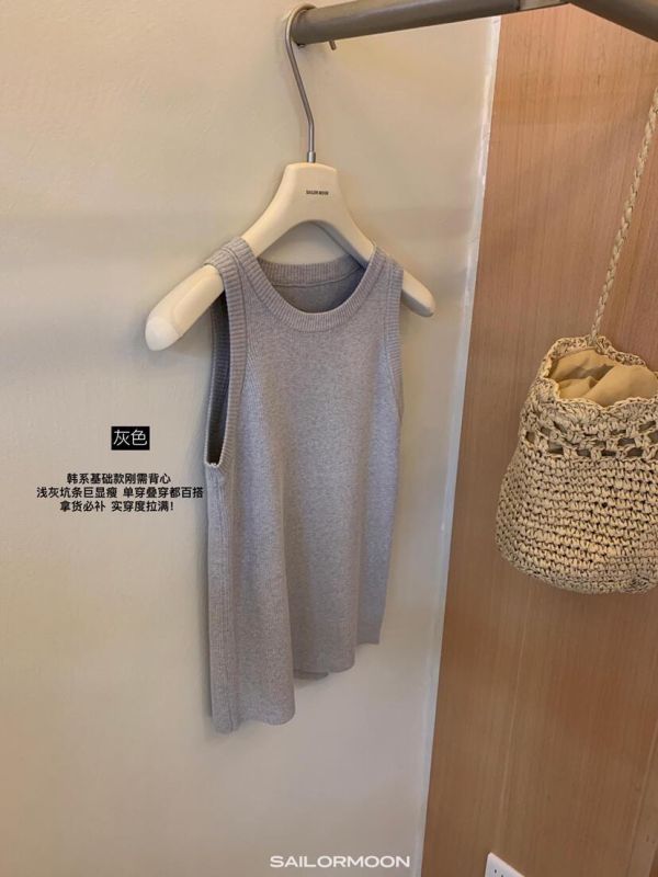 休閒風清新設計感無袖針織背心-6色 休閒風清新設計感無袖針織背心-6色