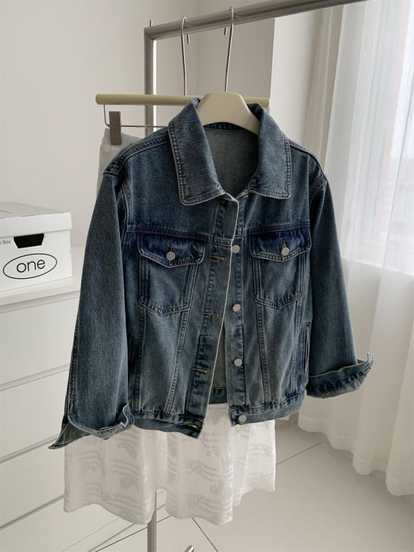 重工復古水洗翻領牛仔外套 重工復古水洗翻領牛仔外套