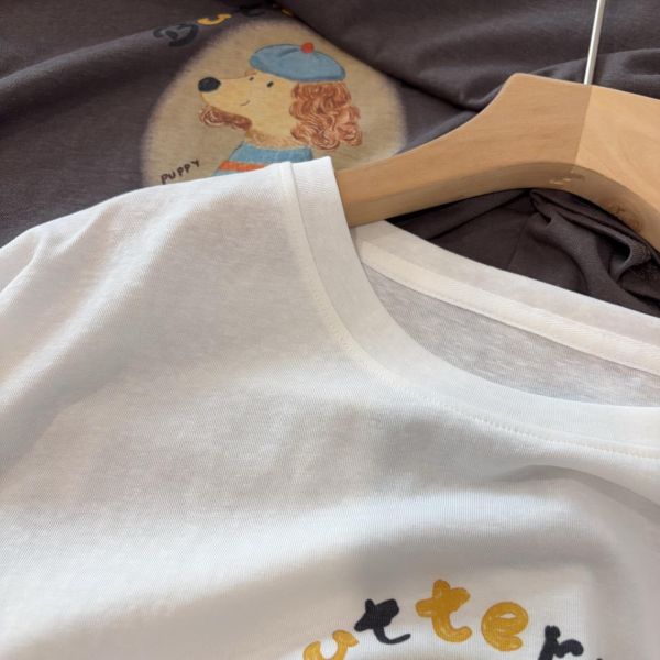 搞怪髮捲卡通印花休閒tee-2色 搞怪髮捲卡通印花休閒tee-2色