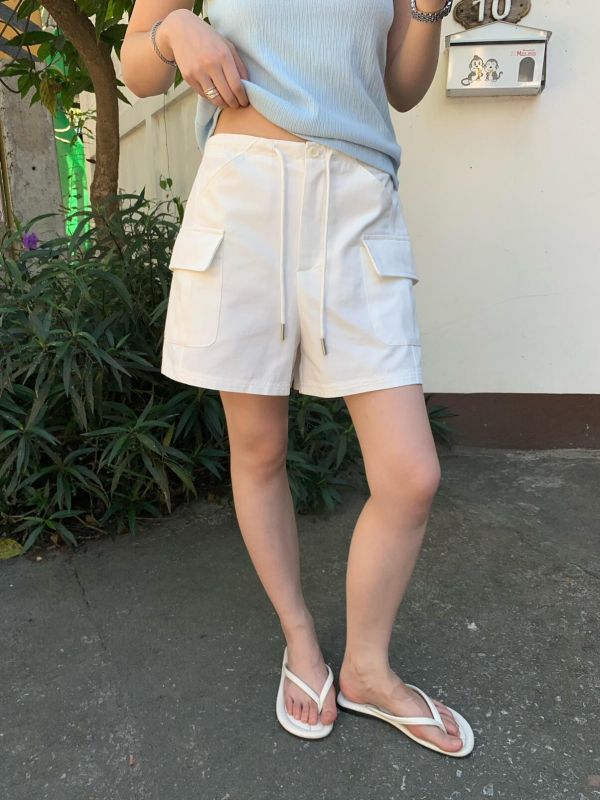 夏季高腰抽繩工裝休閒褲-4色 夏季高腰抽繩工裝休閒褲-4色