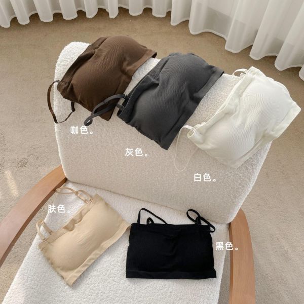 無痕防走光舒適彈力帶胸墊背心-5色 無痕防走光舒適彈力帶胸墊背心-5色