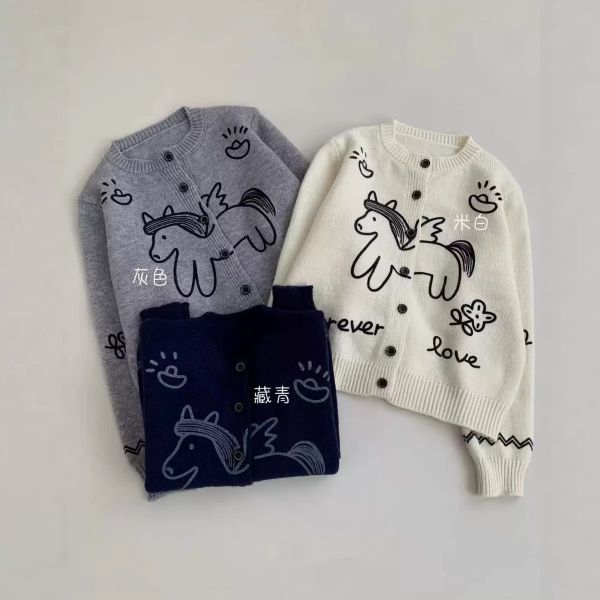 馬上有錢花立體提花針織外套毛衣-3色 馬上有錢花立體提花針織外套毛衣-3色