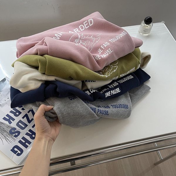 韓系印花插肩袖寬鬆慵懶風休閒上衣-5色 韓系印花插肩袖寬鬆慵懶風休閒上衣-5色