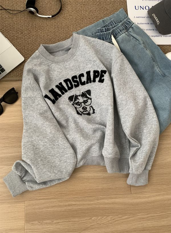 重工立體刺繡小狗韓系休閒T 重工立體刺繡小狗韓系休閒T