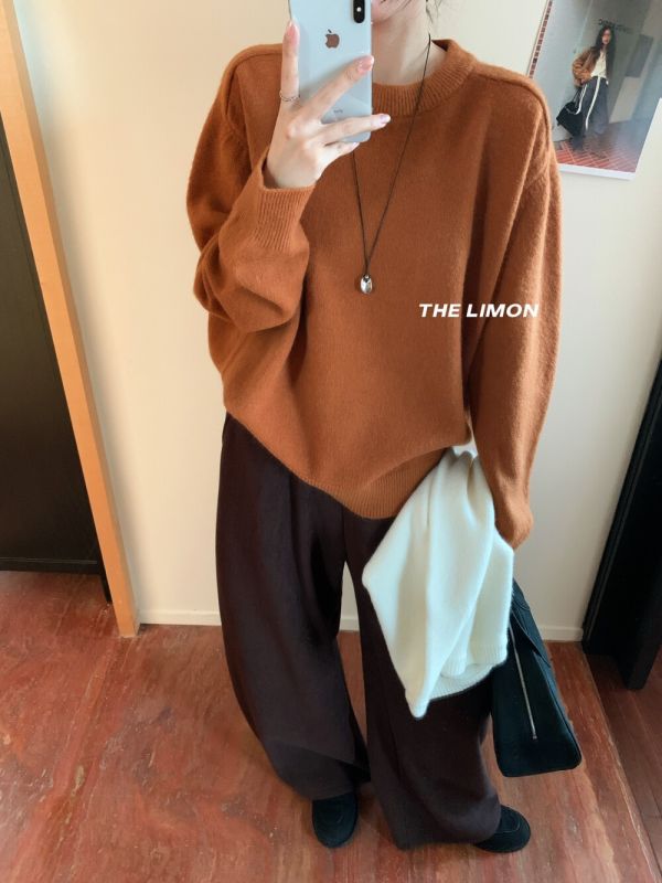 每個顏色都好看 簡約圓領針織上衣-11色 每個顏色都好看 簡約圓領針織上衣-11色