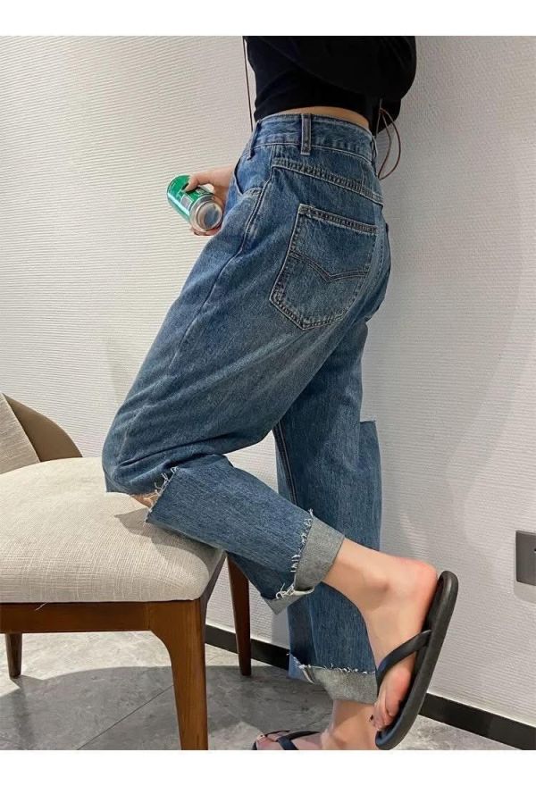 造型雙扣割破男友褲 造型雙扣割破男友褲