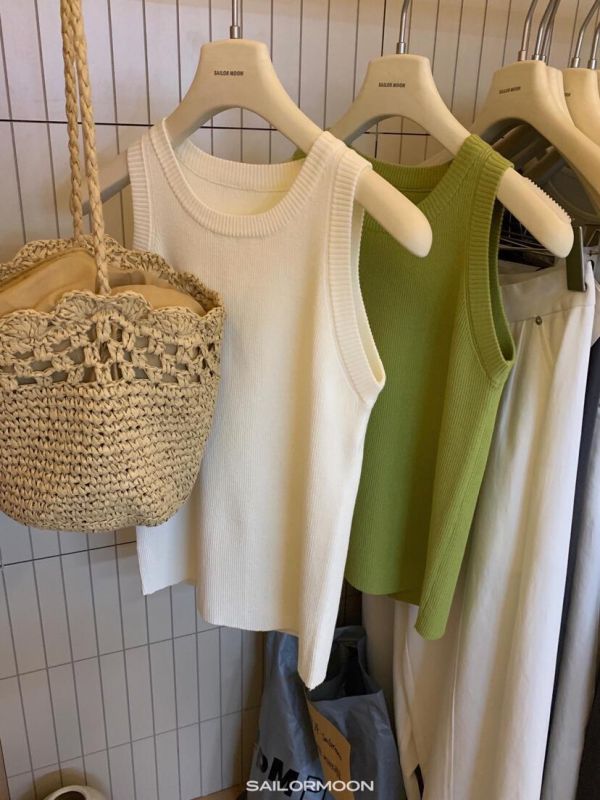 休閒風清新設計感無袖針織背心-6色 休閒風清新設計感無袖針織背心-6色