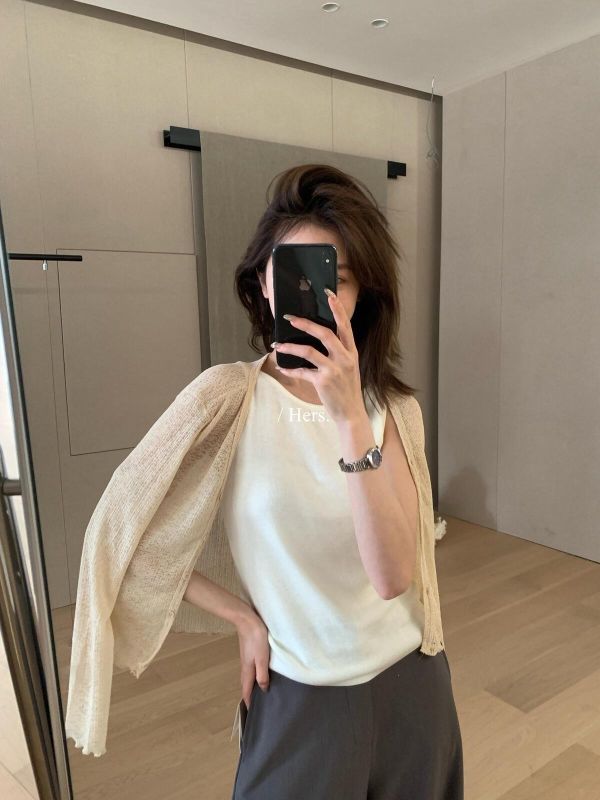 法式溫柔風微透減齡氣質V領開衫-4色 法式溫柔風微透減齡氣質V領開衫-4色